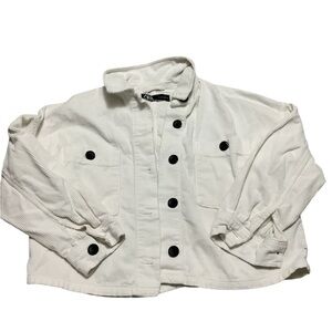 Zara Cream corduroyJacket with Black Button
